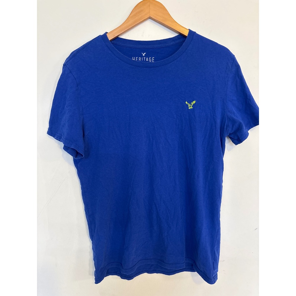 American Eagle Heritage T-Shirt Mens Medium Blue Classic Fit Short Sleeve Eagle